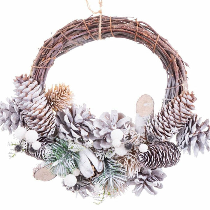 Coroană de Crăciun Multicolor Ratan Plastic Foam Ananași 24 x 22 x 8 cm