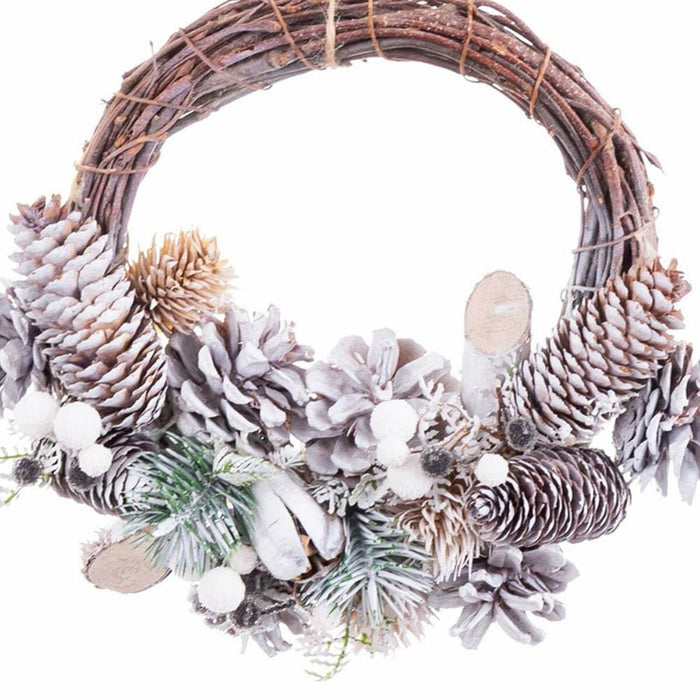 Coroană de Crăciun Multicolor Ratan Plastic Foam Ananași 24 x 22 x 8 cm