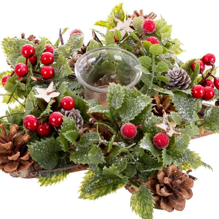 Suport de lumânări de Crăciun Roșu Multicolor Plastic Foam 28 x 28 x 7 cm