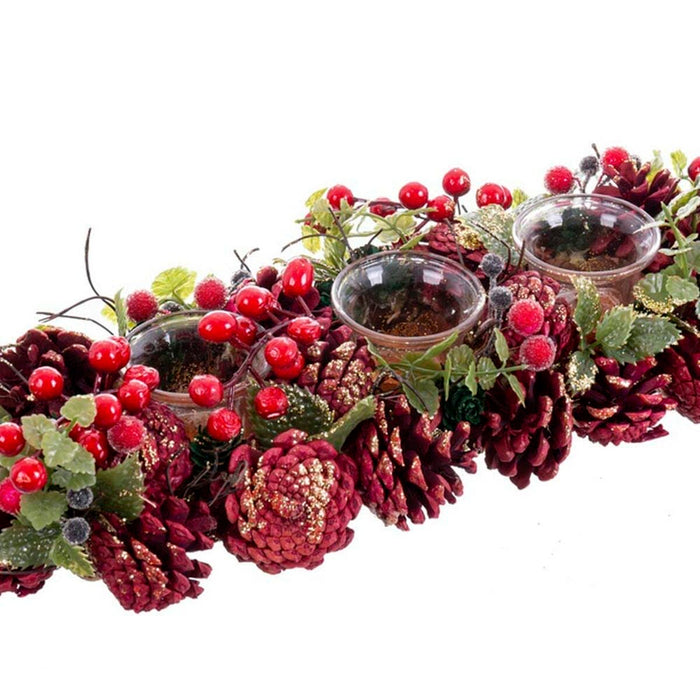 Suport de lumânări de Crăciun Roșu Multicolor Plastic Foam 36 x 14 x 8 cm