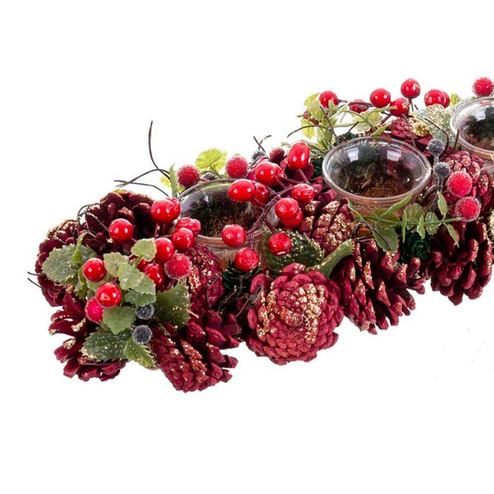 Suport de lumânări de Crăciun Roșu Multicolor Plastic Foam 36 x 14 x 8 cm