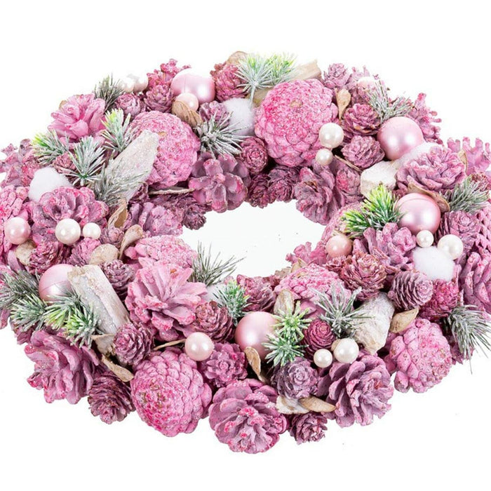 Coroană de Crăciun Roz Multicolor Plastic Foam 34 x 34 x 8,5 cm