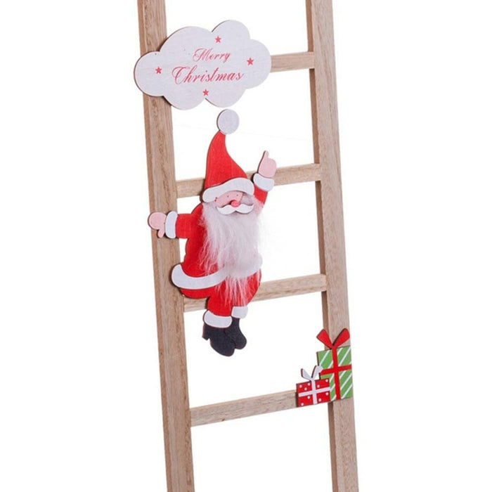 Ornament de Crăciun Multicolor Lemn Scară Moș Crăciun 17 x 1,8 x 60 cm