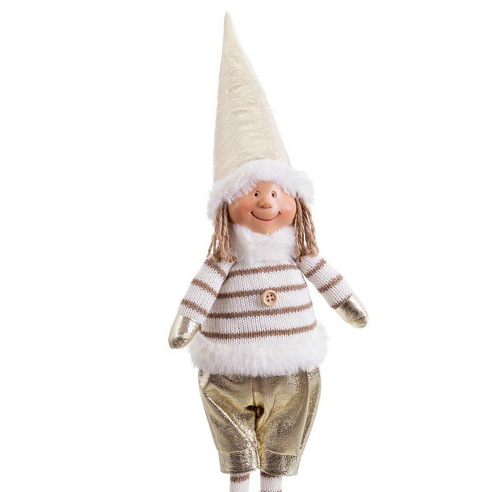 Ornament de Crăciun Alb Auriu* Metal Polirășină Țesătură Copil 12 x 8,5 x 40 cm