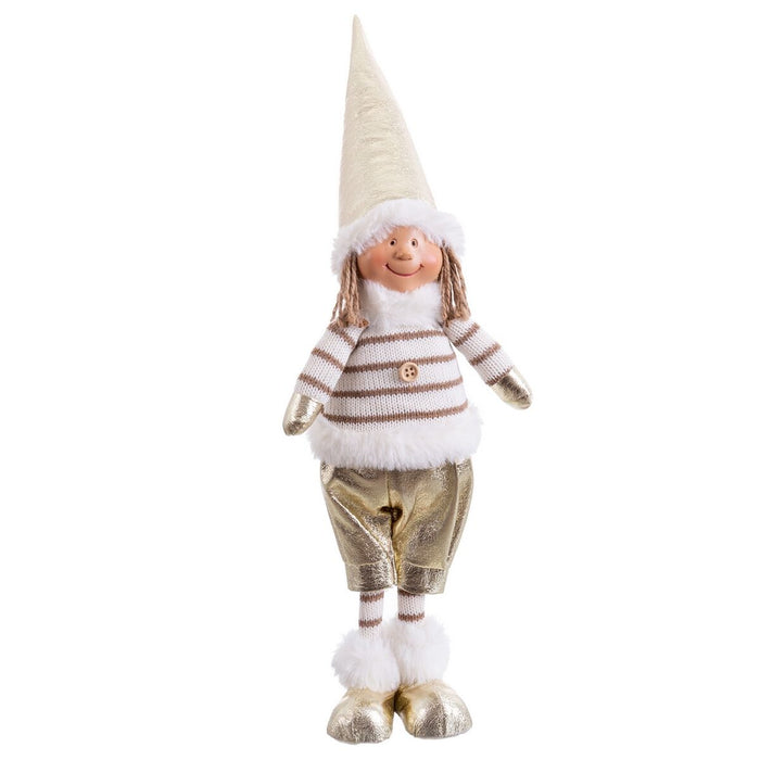 Ornament de Crăciun Alb Auriu* Metal Polirășină Țesătură Copil 12 x 8,5 x 40 cm