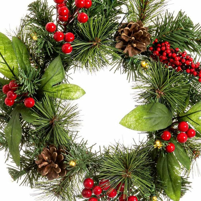 Coroană de Crăciun PVC Multicolor Metal 30 x 30 x 10 cm