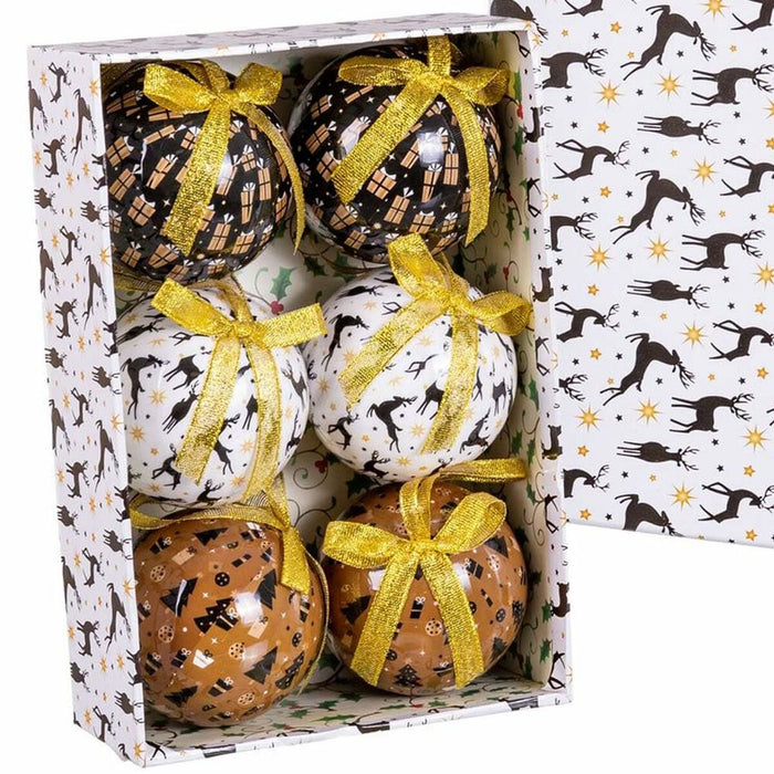 Globuri de Crăciun Multicolor Hârtie Polyfoam Ren 7,5 x 7,5 x 7,5 cm (6 Unități)