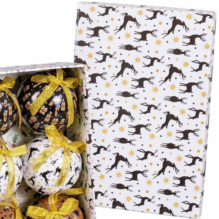 Globuri de Crăciun Multicolor Hârtie Polyfoam Ren 7,5 x 7,5 x 7,5 cm (6 Unități)