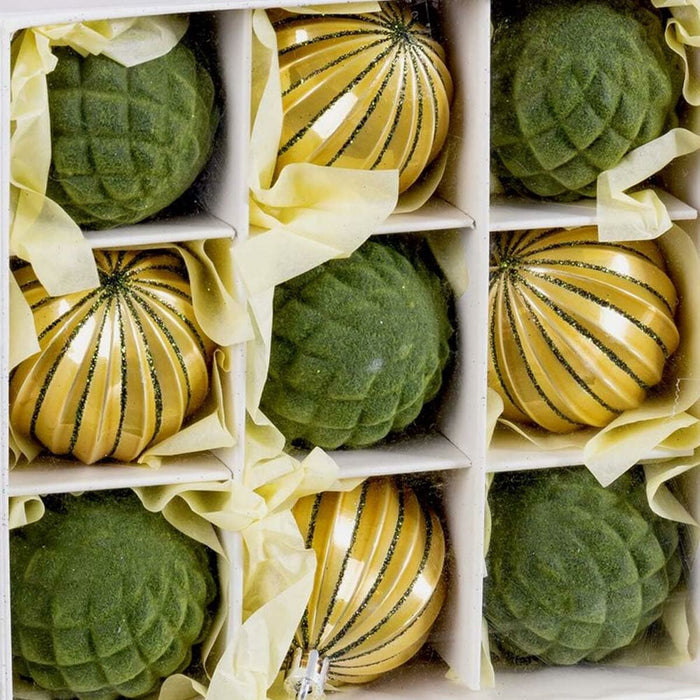 Globuri de Crăciun Verde Auriu* Plastic 8 x 8 x 8 cm (9 Unități)