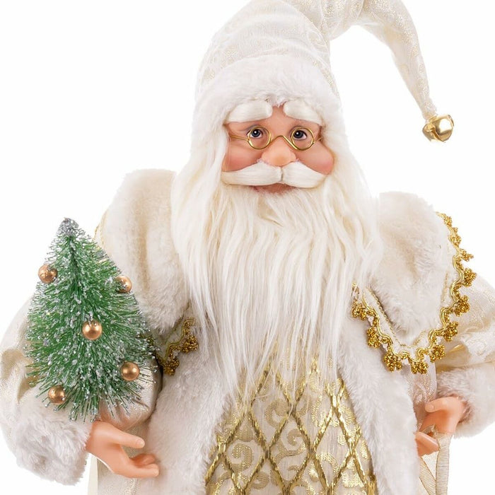 Ornament de Crăciun Alb Auriu* Plastic Polirășină Țesătură 45 cm