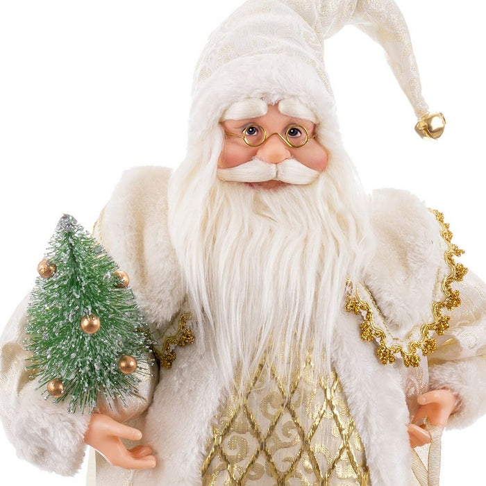 Ornament de Crăciun Alb Auriu* Plastic Polirășină Țesătură 45 cm