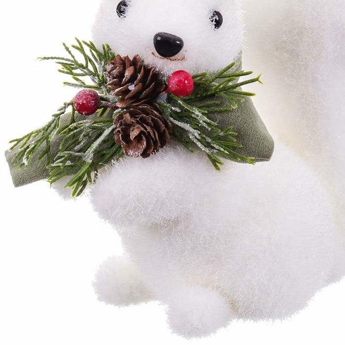 Ornament de Crăciun Alb Multicolor Plastic Polyfoam Țesătură Veveriţă 9 x 16 x 16 cm
