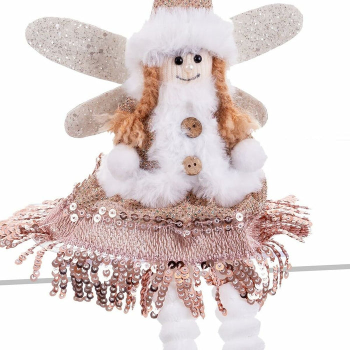 Ornament de Crăciun Multicolor Metal Polyfoam Țesătură Înger 16 x 7 x 36 cm