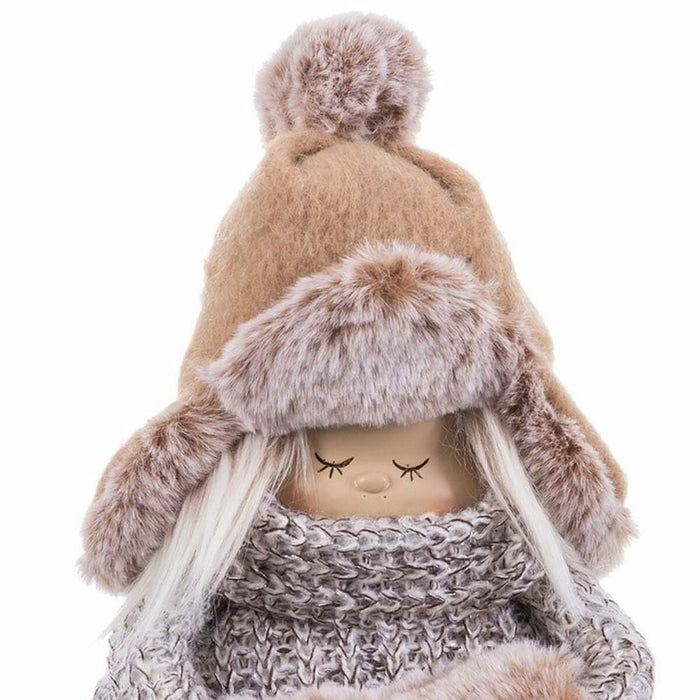 Ornament de Crăciun Bej Polirășină Țesătură Copil 14 x 9 x 16 cm