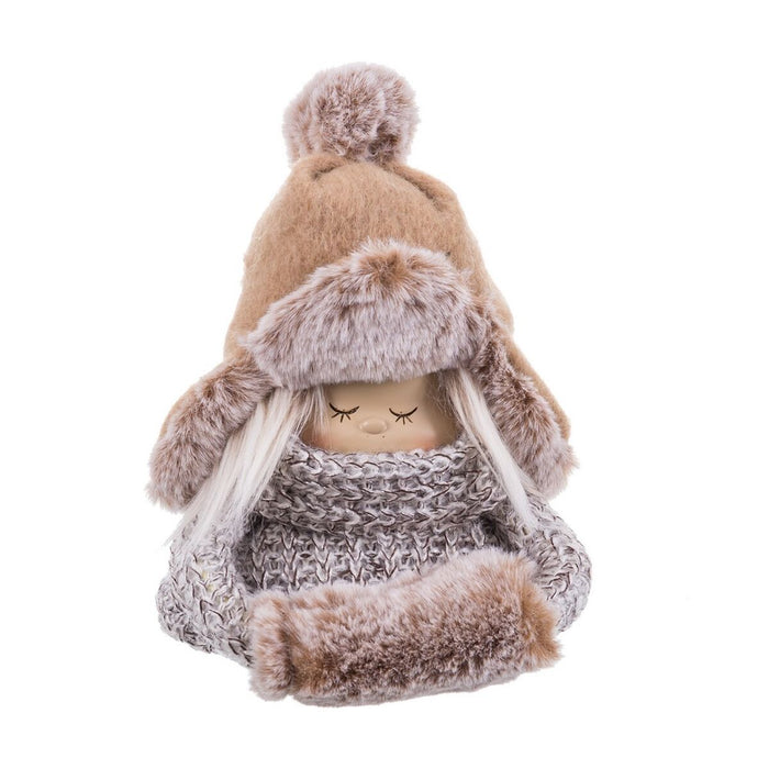 Ornament de Crăciun Bej Polirășină Țesătură Copil 14 x 9 x 16 cm