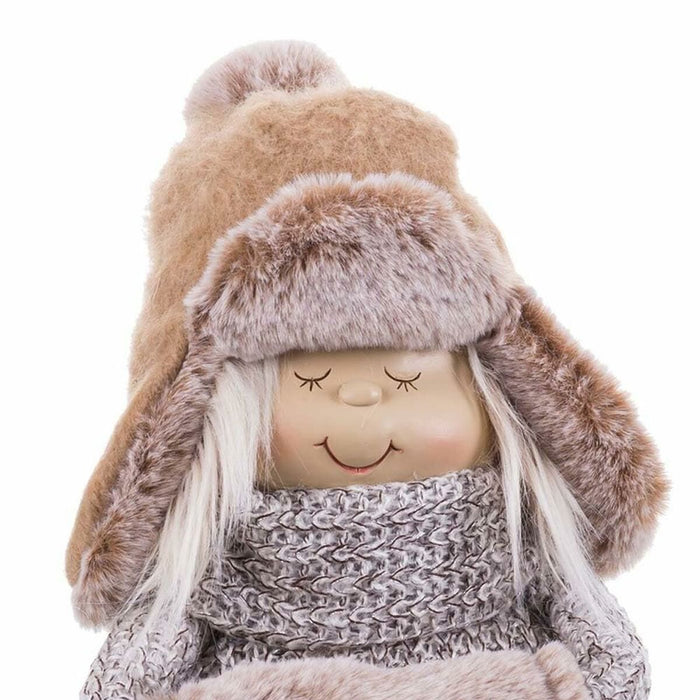 Ornament de Crăciun Bej Polirășină Țesătură Copil 16 x 13 x 21 cm