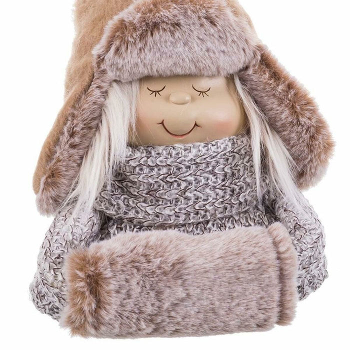 Ornament de Crăciun Bej Polirășină Țesătură Copil 16 x 13 x 21 cm