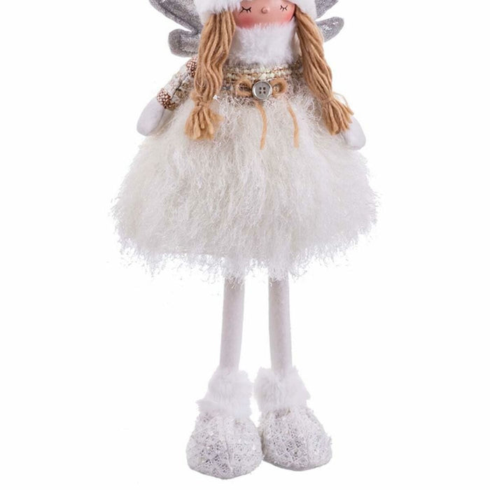 Ornament de Crăciun Alb Multicolor Metal Polirășină Țesătură Înger 21 x 14 x 58 cm