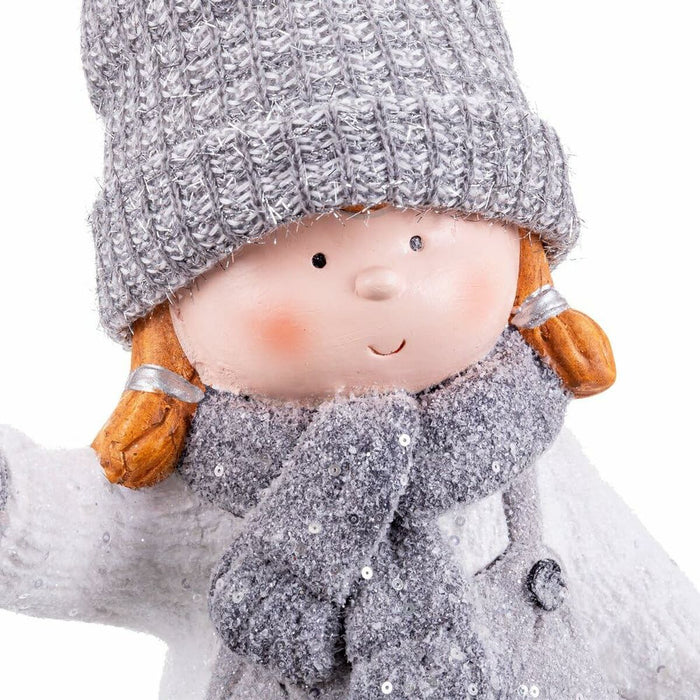Ornament de Crăciun Alb Gri Fată 23,5 x 16,5 x 42 cm