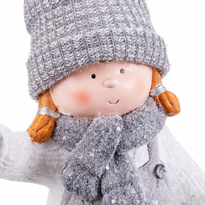 Ornament de Crăciun Alb Gri Fată 23,5 x 16,5 x 42 cm
