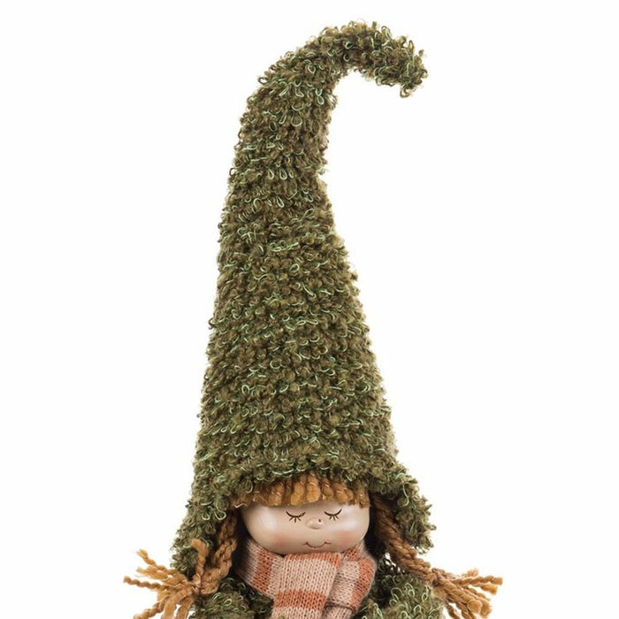 Ornament de Crăciun Maro Verde Polirășină Țesătură Fată 13 x 12 x 41 cm