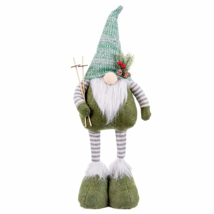 Ornament de Crăciun Alb Verde Metal Țesătură 20 x 10 x 55 cm