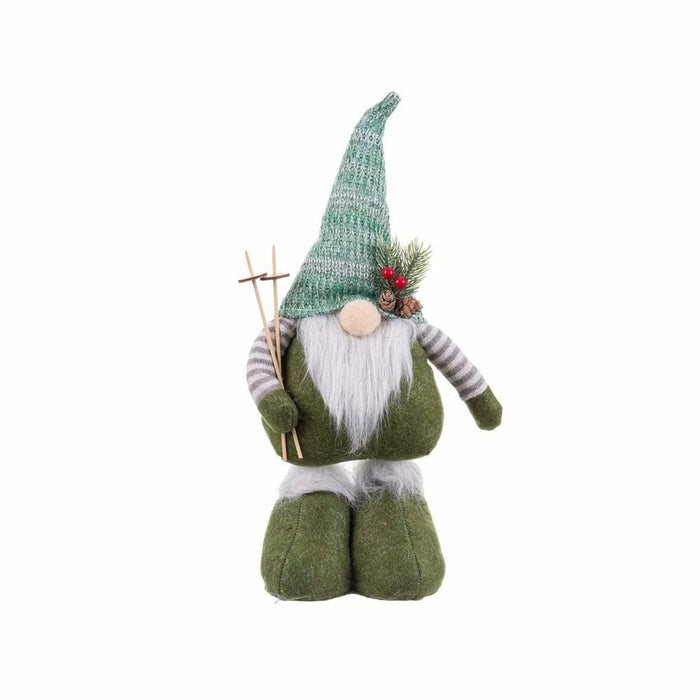 Ornament de Crăciun Alb Verde Metal Țesătură 20 x 10 x 55 cm