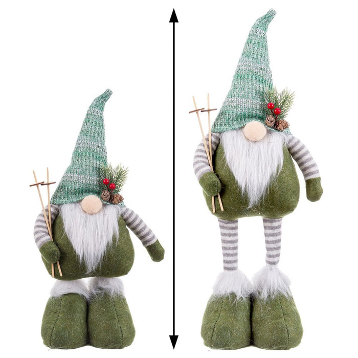 Ornament de Crăciun Alb Verde Metal Țesătură 20 x 10 x 55 cm