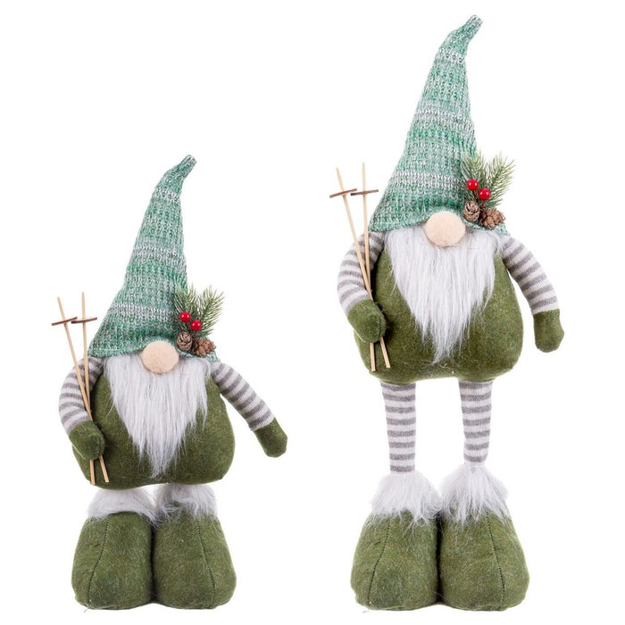 Ornament de Crăciun Alb Verde Metal Țesătură 20 x 10 x 55 cm