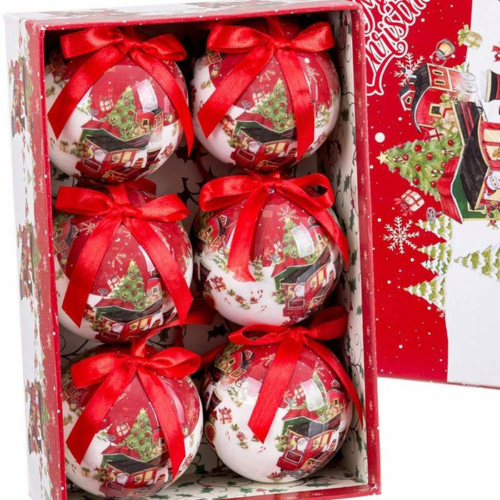 Globuri de Crăciun Multicolor Polyfoam Tren 7,5 x 7,5 x 7,5 cm (6 Unități)