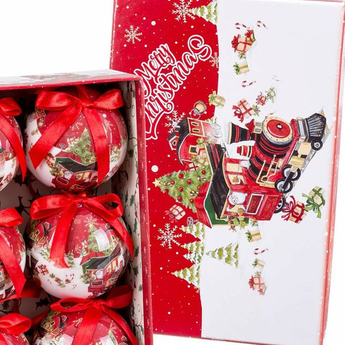 Globuri de Crăciun Multicolor Polyfoam Tren 7,5 x 7,5 x 7,5 cm (6 Unități)