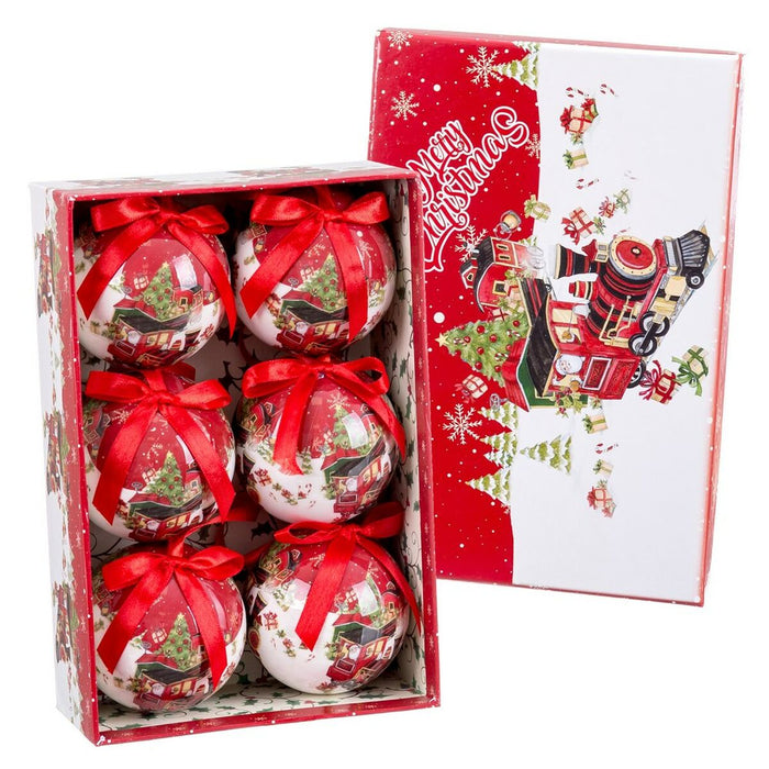 Globuri de Crăciun Multicolor Polyfoam Tren 7,5 x 7,5 x 7,5 cm (6 Unități)