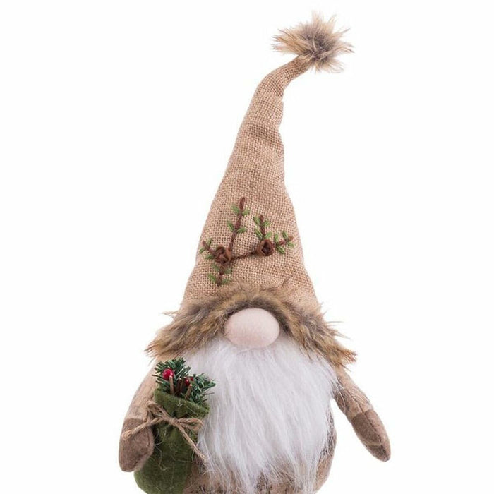 Ornament de Crăciun Bej Metal Țesătură 18 x 9 x 53 cm