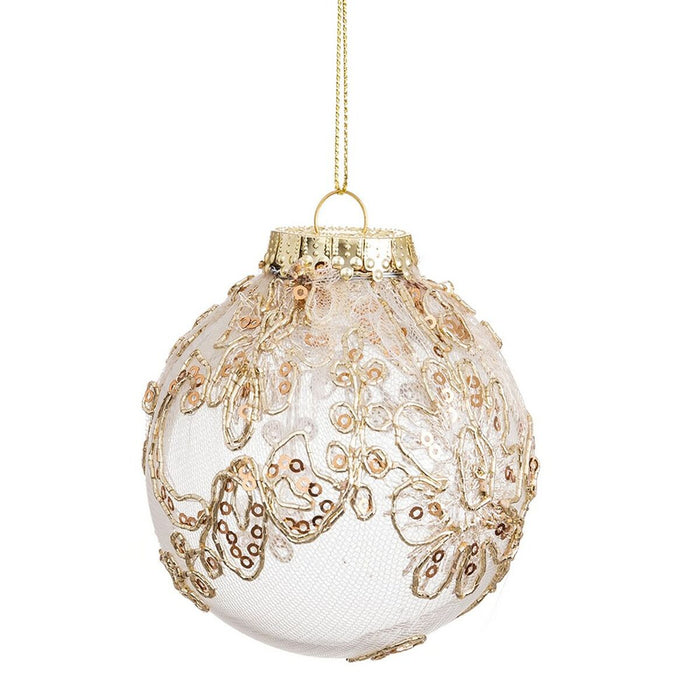 Globuri de Crăciun Șampanie Plastic Țesătură 8 x 8 x 8 cm (6 Unități)