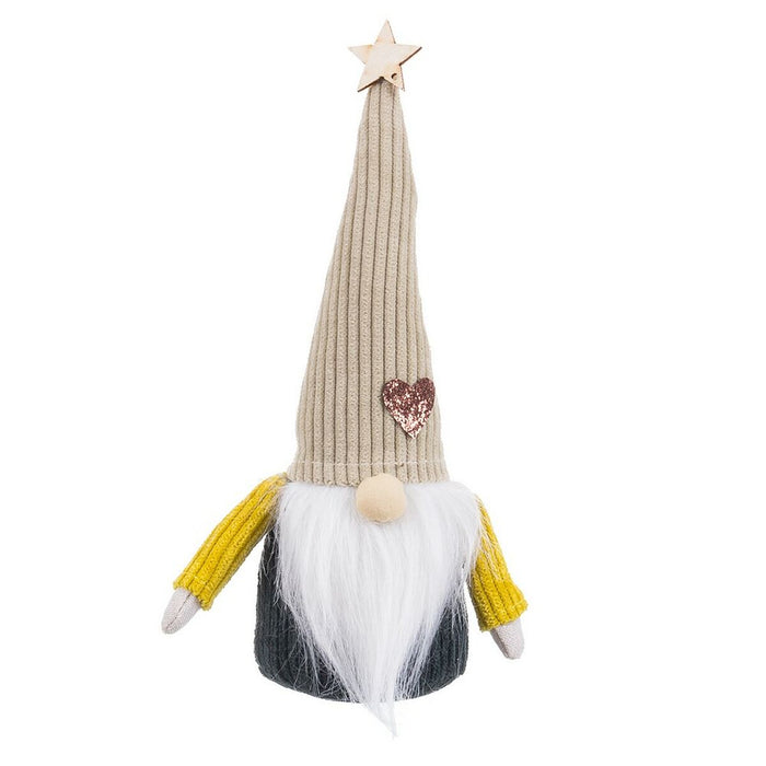 Ornament de Crăciun Verde Bej Nisip Țesătură Moș Crăciun 20 cm