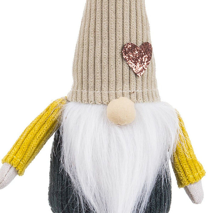 Ornament de Crăciun Verde Bej Nisip Țesătură Moș Crăciun 20 cm