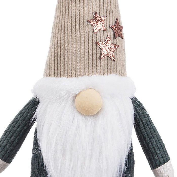 Ornament de Crăciun Verde Bej Nisip Țesătură Moș Crăciun 30 cm