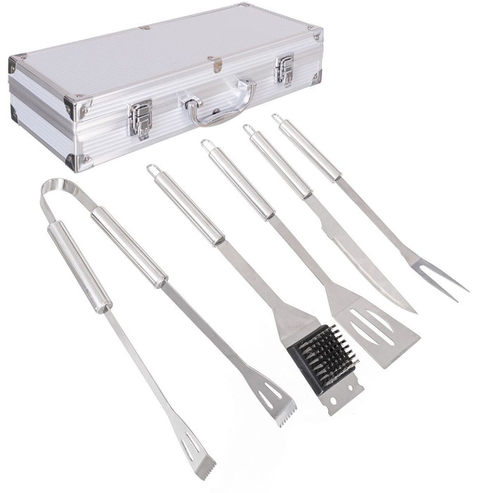 Kit de ustensile pentru grătar cu husă geantă Oțel inoxidabil 37 x 16 x 8 cm