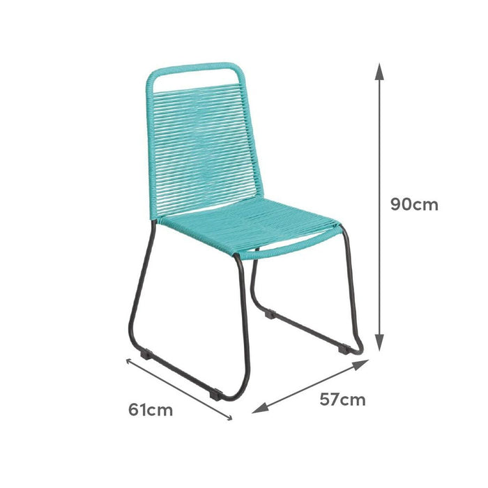 Zahradní židle Antea 57 x 61 x 90 cm Turquoise Въже