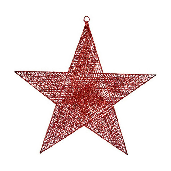 Ornament de Crăciun Roșu Stea Metal (50 x 51,5 x 0,5 cm)
