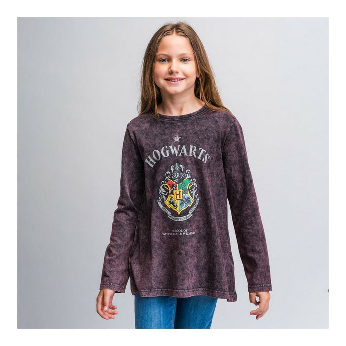 Tricou cu Mânecă Lungă Copii Harry Potter Gri Gri închis