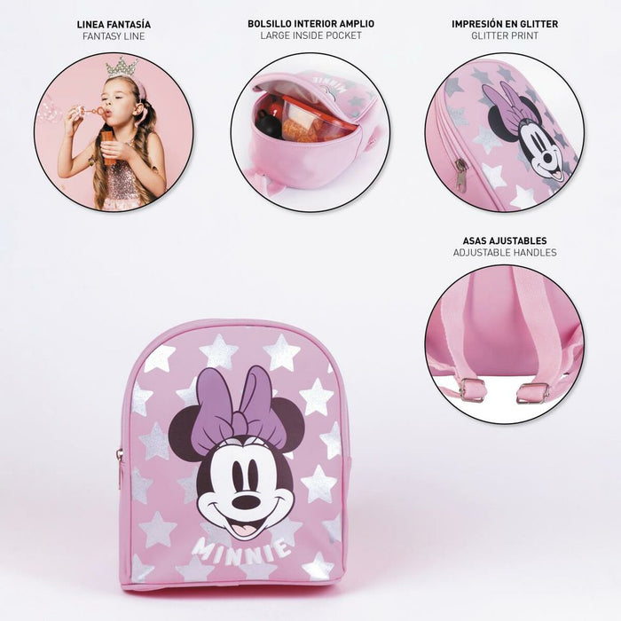 Ghiozdan Minnie Mouse Roz (18 x 10 x 21 cm)