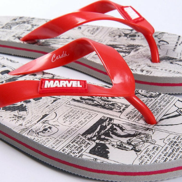 Șlapi pentru Bărbat Marvel Gri Roșu