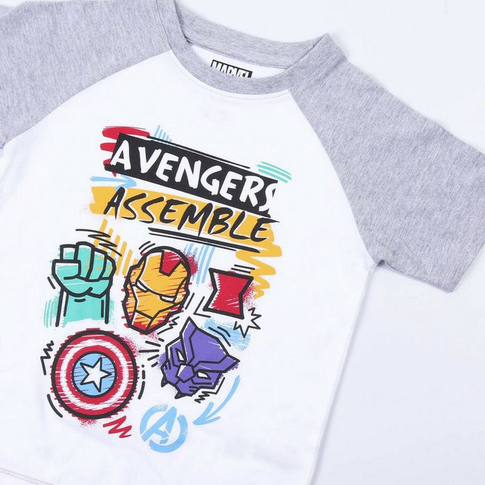 Pijamaua de Vară The Avengers Gri Alb