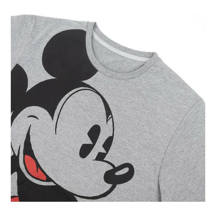 Tricou cu Mânecă Scurtă Bărbați Mickey Mouse Gri Gri închis Adulți