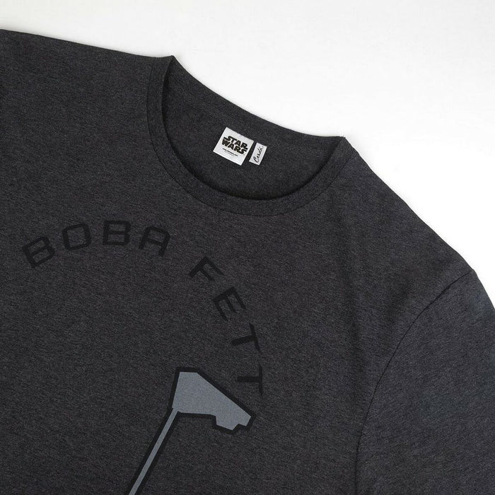 Tricou cu Mânecă Scurtă Bărbați Boba Fett Gri Gri închis Adulți