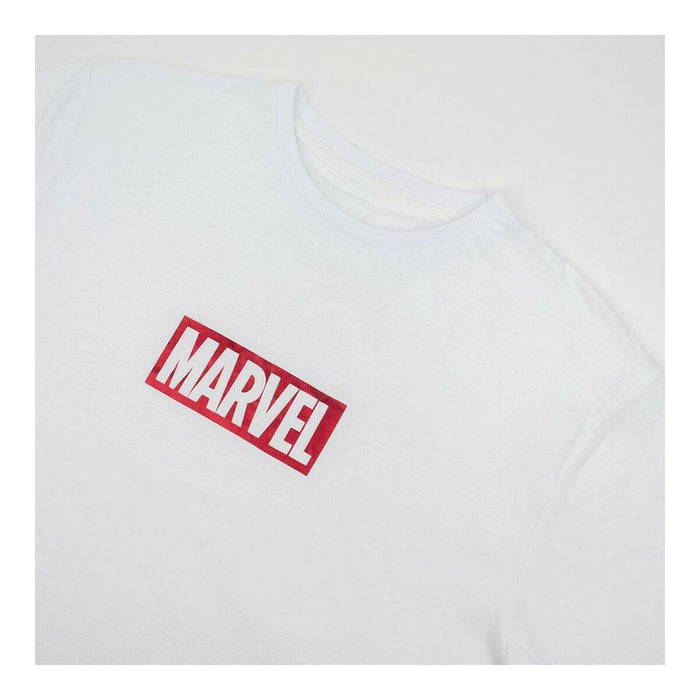 Tricou cu Mânecă Scurtă Bărbați Marvel Alb Adulți