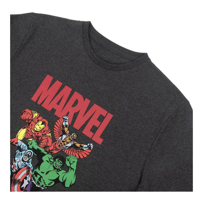 Tricou cu Mânecă Scurtă Bărbați Marvel Gri Gri închis Adulți
