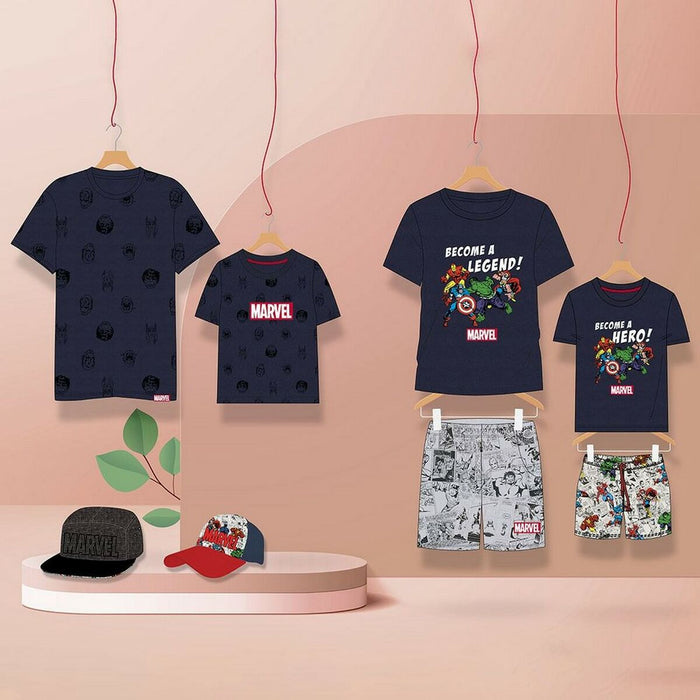 Tricou cu Mânecă Scurtă pentru Copii Marvel Albastru închis