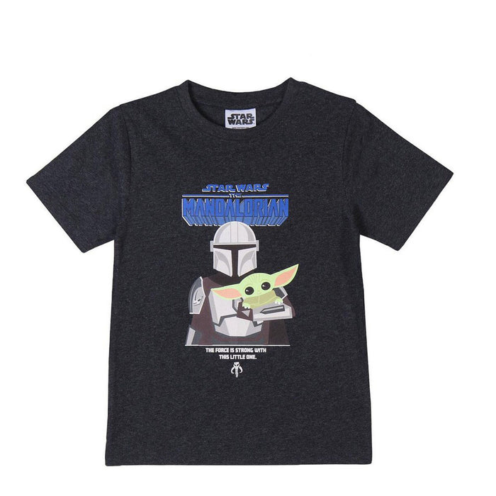 Tricou cu Mânecă Scurtă pentru Copii The Mandalorian Negru